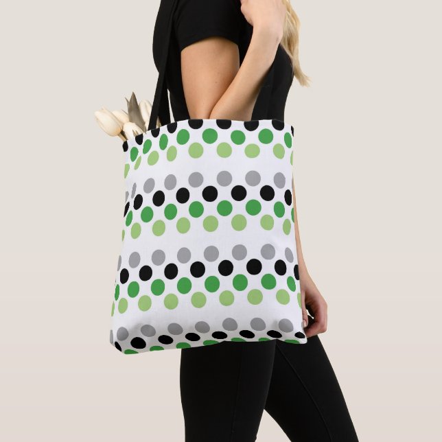 Tote Bag Aromantic Pride Drapeau Couleurs À petits pois (De près)