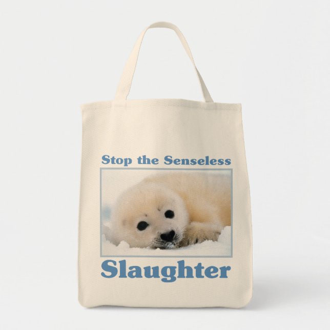 Tote Bag Arrêter l'abattage des phoques (Devant)