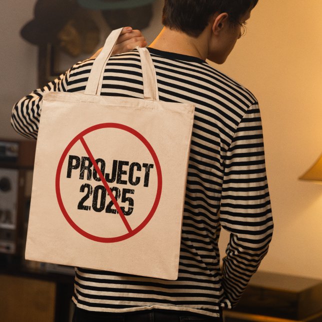 Tote Bag Arrêter le projet politique anti-Trump 2025 (Créateur téléchargé)