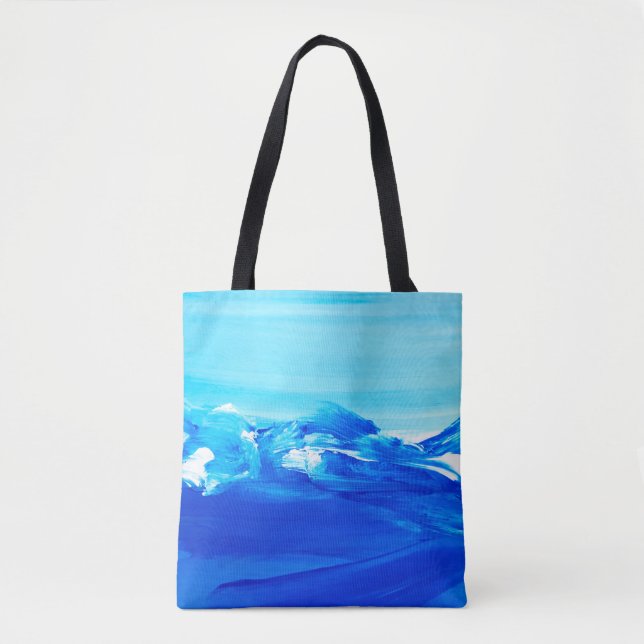 Tote Bag arrière - plan Abstrait de peinture d'art bleu. L' (Devant)