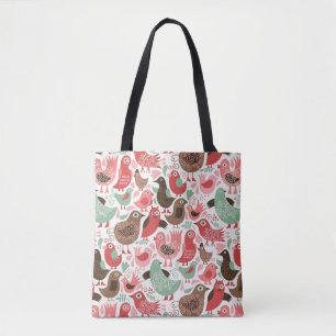 Tote Bag arrière - plan avec les oiseaux mignons