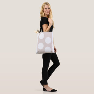 Tote Bag Arrière - plan beige avec cercles blancs. Point Po