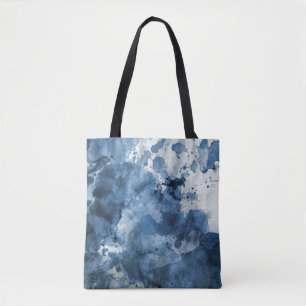 Tote Bag Arrière - plan bleu abstrait d'aquarelle