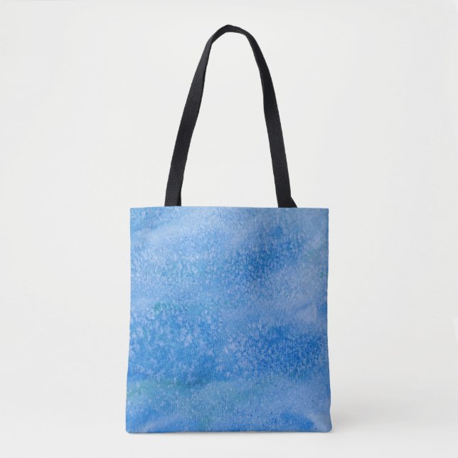 Tote Bag Arrière - plan bleu d'aquarelle (Devant)