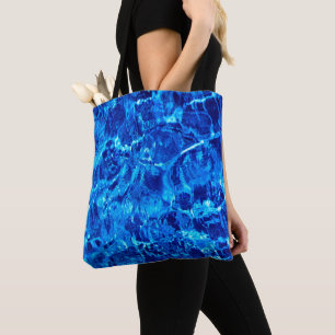 Tote Bag Arrière - plan Bleu Et Blanc