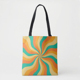 Tote Bag Arrière - plan coloré Retro les années 70 Sunburst