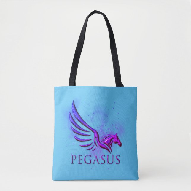Tote Bag Arrière - plan cosmique de Pegasus pourpre ailé (Devant)