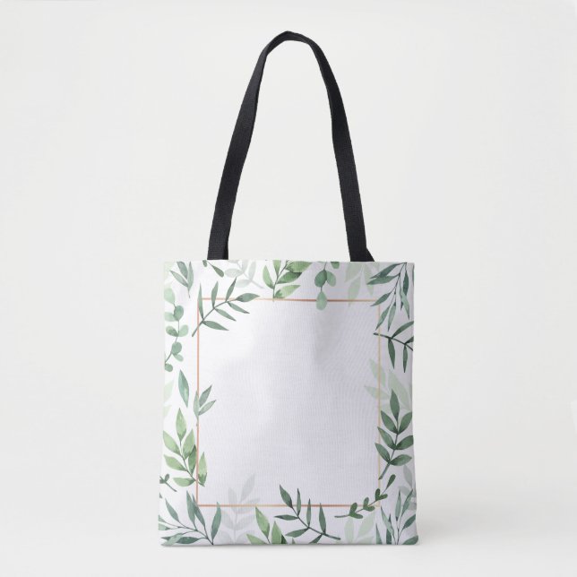 Tote Bag Arrière - plan d'aquarelle feuille du cadre (Devant)