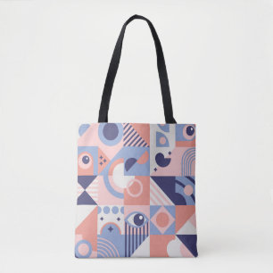 Tote Bag Arrière - plan de formes géométriques carrés. Esth