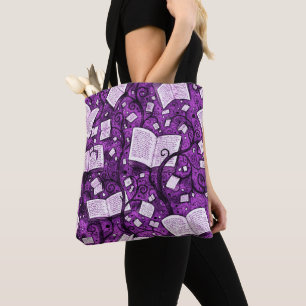 Tote Bag Arrière - plan de livres roses