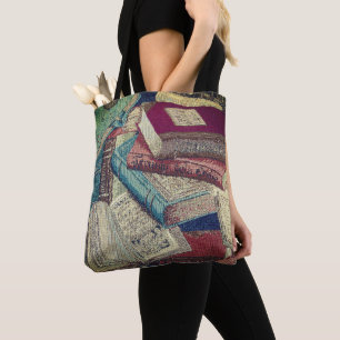Tote Bag Arrière - plan de livres vintages