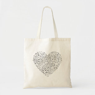 Tote Bag Arrière - plan de musique Mariage de forme cardiaq