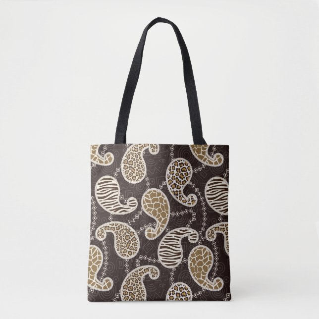 Tote Bag Arrière - plan de style de Paisley (Devant)
