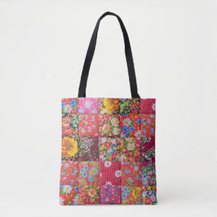 Tote Bag Arrière - plan de surface à patchwork floral artis