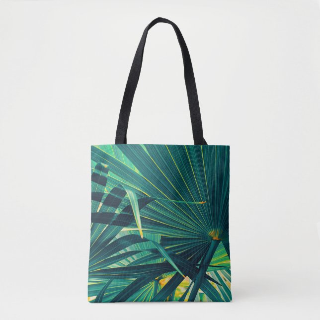 Tote Bag Arrière - plan de texture de feuille de palme trop (Devant)