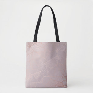 Tote Bag arrière - plan décoratif or rose, élégant.