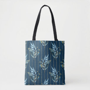 Tote Bag Arrière - plan d'enveloppement bleu Feuille sans j