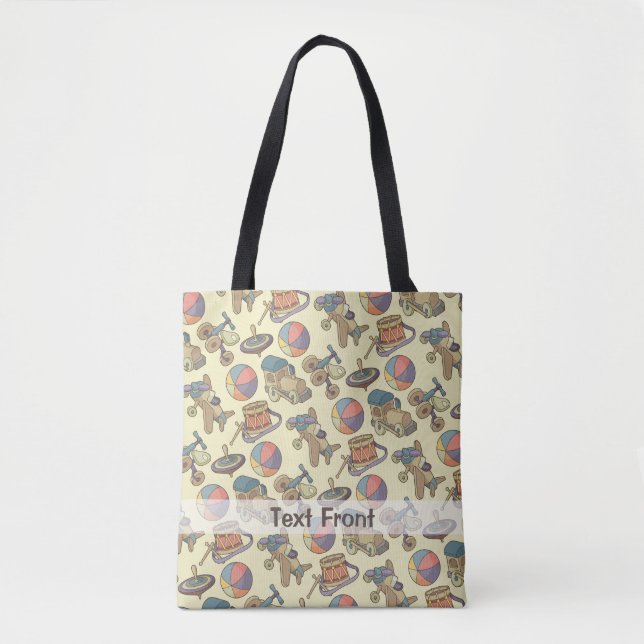Tote Bag Arrière - plan des icônes de jouets (Devant)