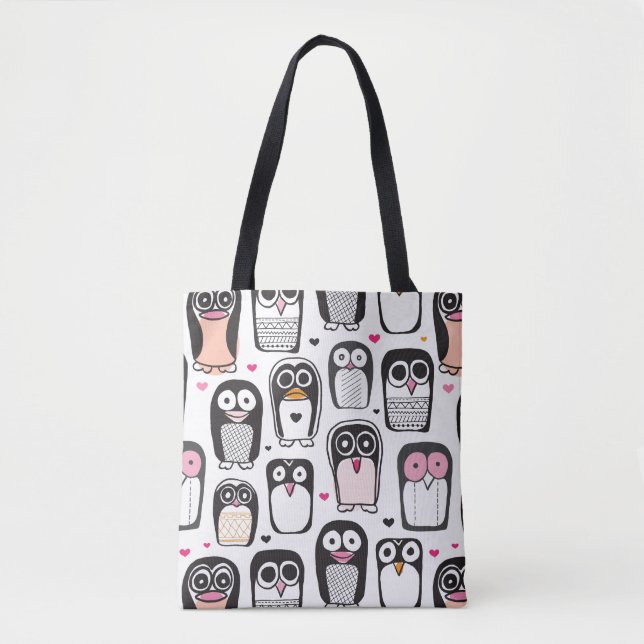 Tote Bag arrière - plan d'illustration d'oiseau de pingouin (Devant)