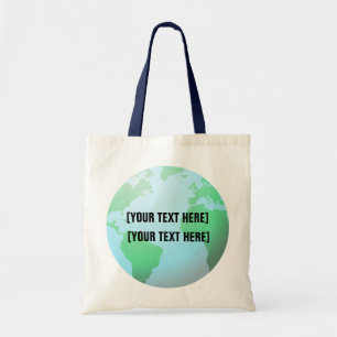 Tote Bag Arrière - plan Earth Globe, ajoutez votre texte