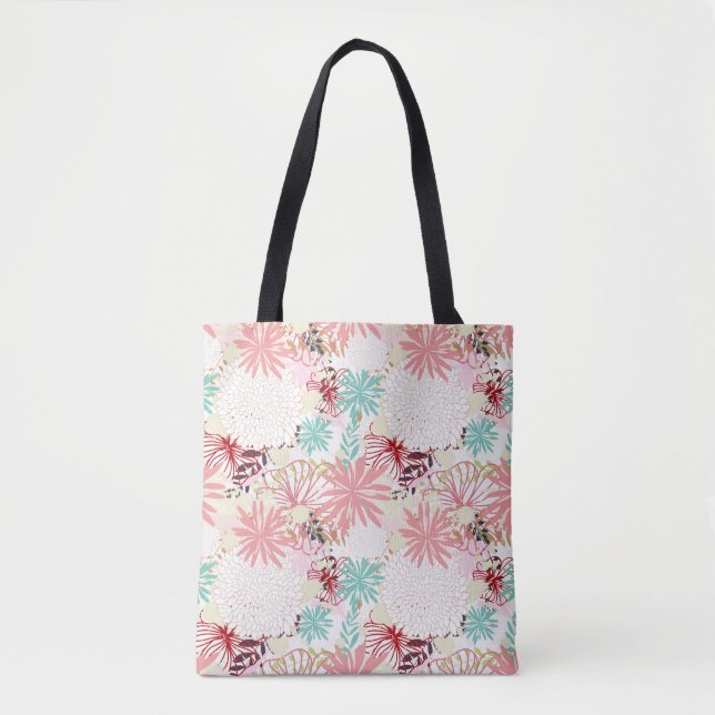 Tote Bag Arrière - plan floral 4 (Devant)