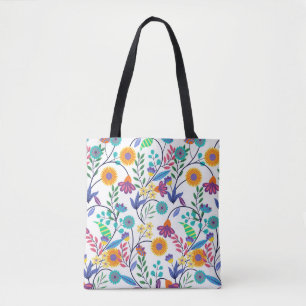 Tote Bag Arrière - plan floral exotique coloré Motif-23145