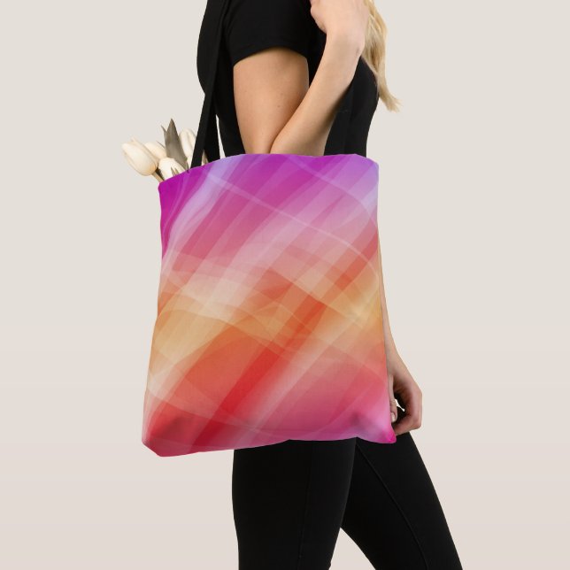 Tote Bag arrière - plan géométrique rose Abstrait (De près)