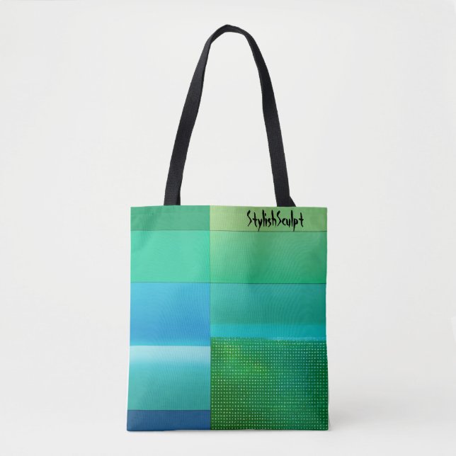 Tote Bag Arrière - plan lissé vert à bleu dégradé (Devant)