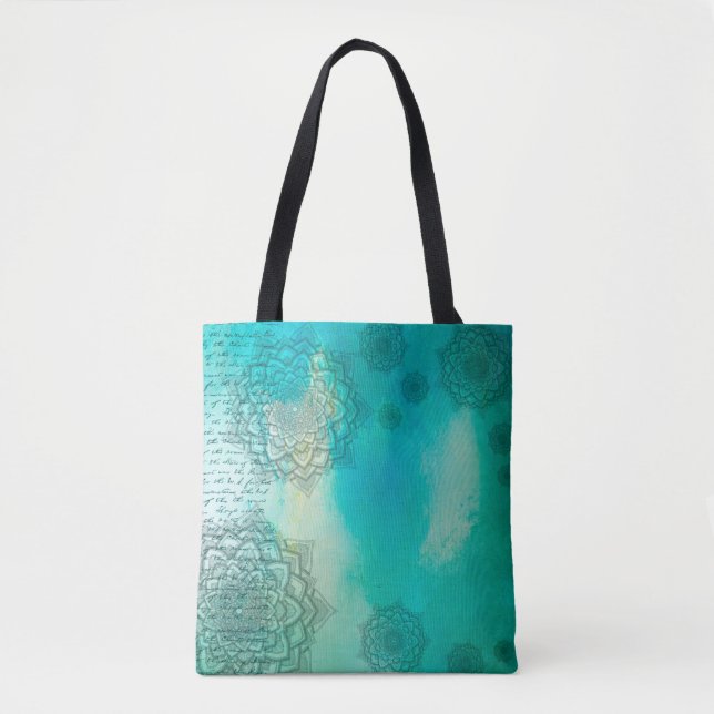 Tote Bag Arrière - plan mandala grunge motif (Devant)
