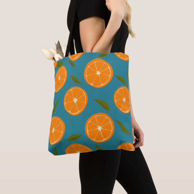 Tote Bag Arrière - plan Motif Oranges de tranches (De près)