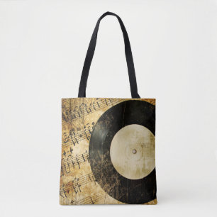Tote Bag arrière - plan musical vintage