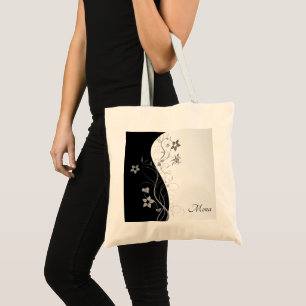 Tote Bag Arrière - plan Noir Et Argent