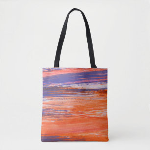 Tote Bag arrière - plan orange et bleu Abstrait de watercol