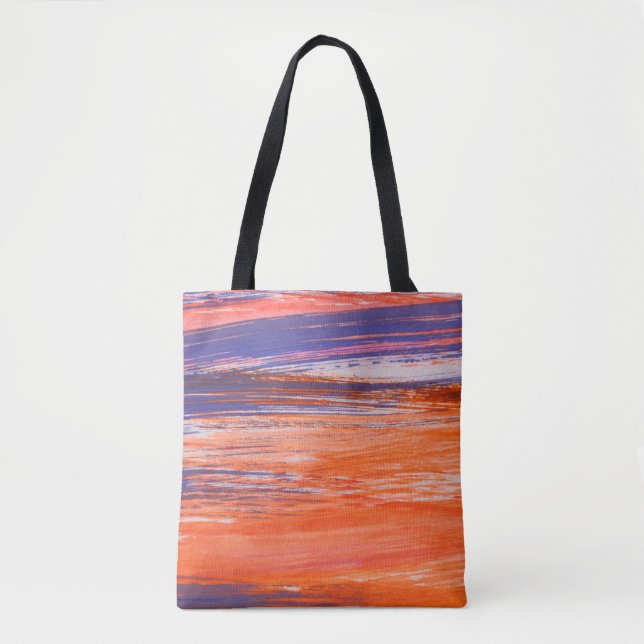 Tote Bag arrière - plan orange et bleu Abstrait de watercol (Devant)