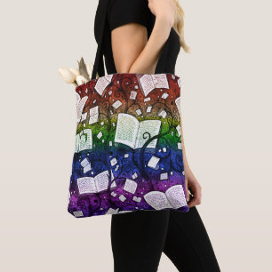 Tote Bag Arrière - plan Rainbow Books