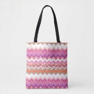 Tote Bag Arrière - plan rose de zigzag