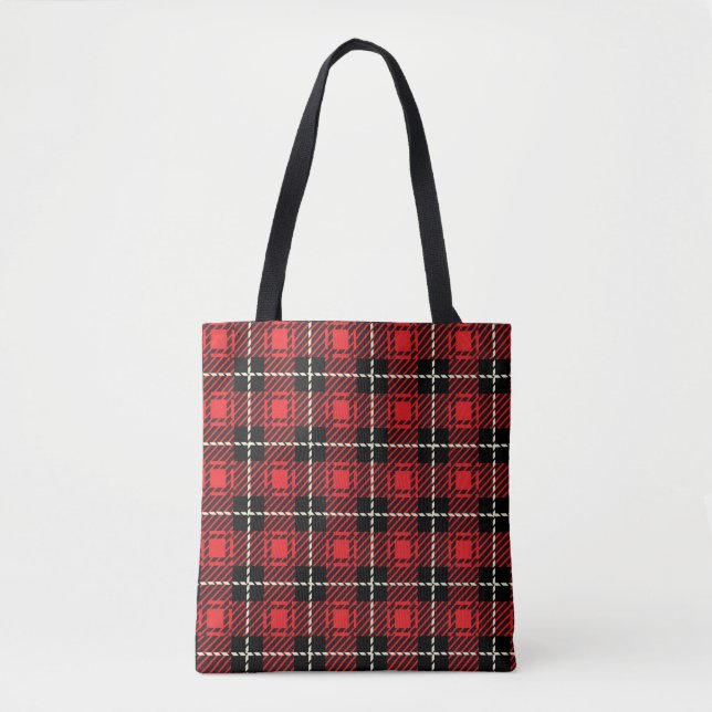 Tote Bag Arrière - plan rouge de plaid (Devant)