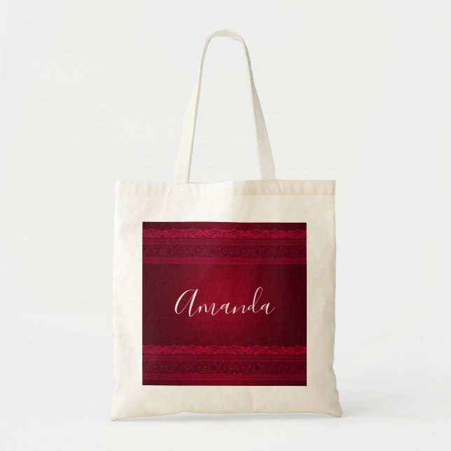 Tote Bag Arrière - plan rouge élégant et élégant (Devant)