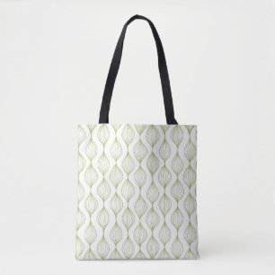 Tote Bag Arrière - plan vertical vert de motif d'ogee
