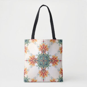 Tote Bag arrière - plan vintage sans soudure. Belle fleur