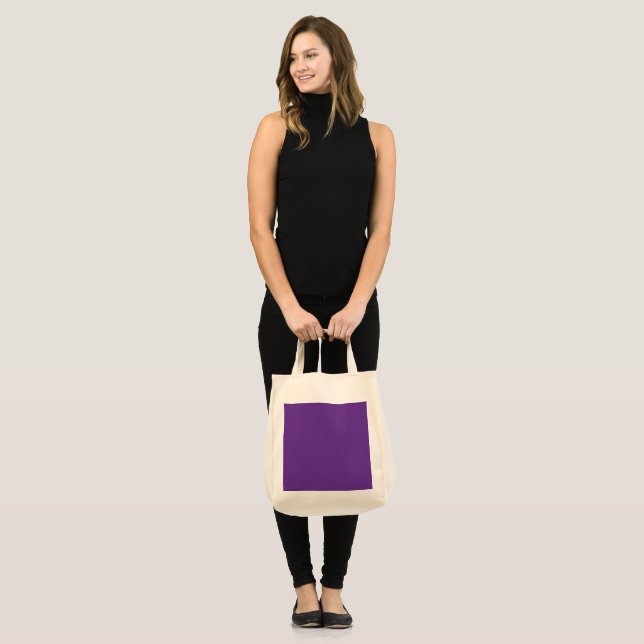 Tote Bag arrière - plan violet avec bordure blanche (Devant (modèle))