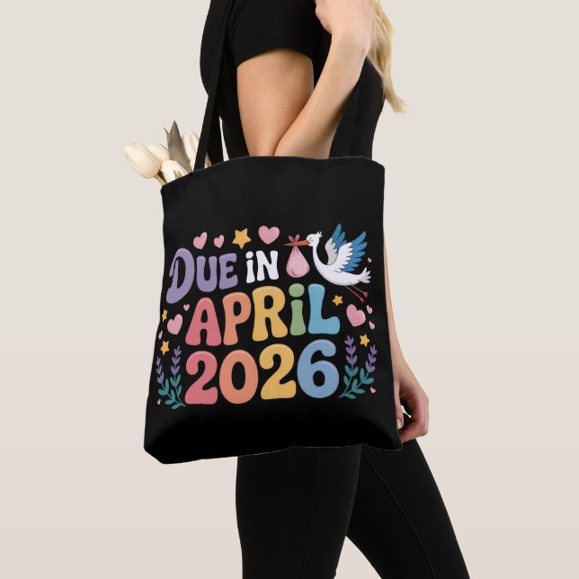 Tote Bag Arrive avril 2026 Bébé à naître Grossesse de maman (De près)