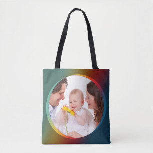 Tote Bag Arrondi en Carré Cadre couleur 2 + votre photo