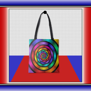 Tote Bag Arrondi et psychédélique coloré Art moderne fracta