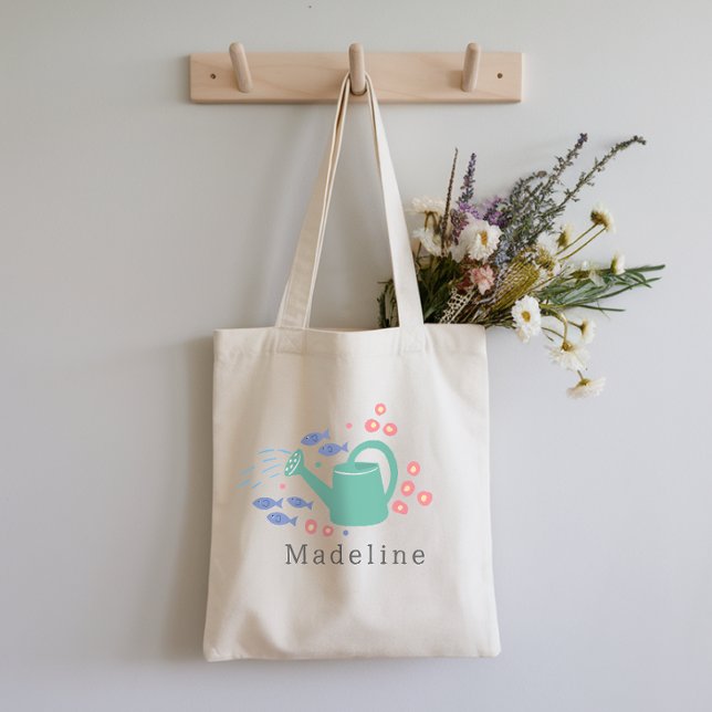 Tote Bag Arrosoir floral moderne mignon unique (Créateur téléchargé)