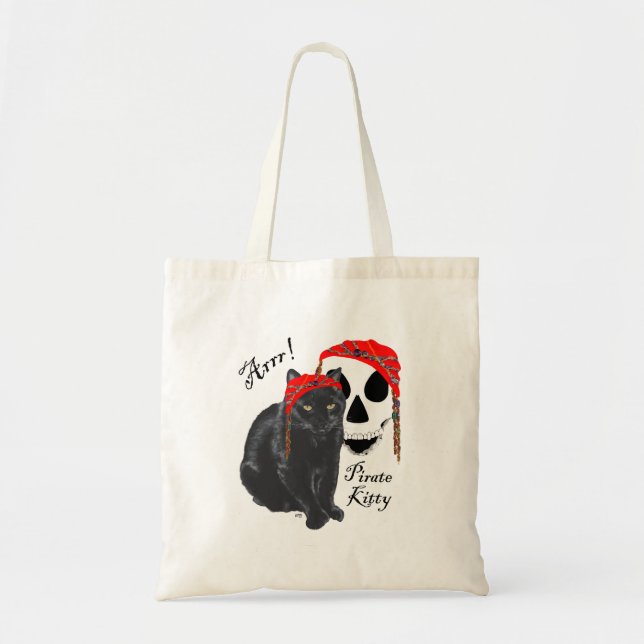 Tote Bag Arrrr!  Pirate Chatte noire (Devant)