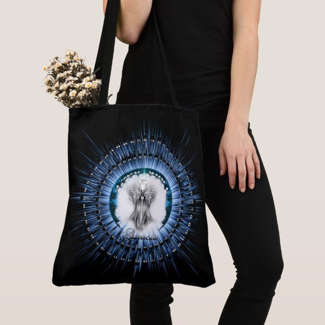 Tote Bag Arsencia Ethereal Silver Light Fractal Art (De près)