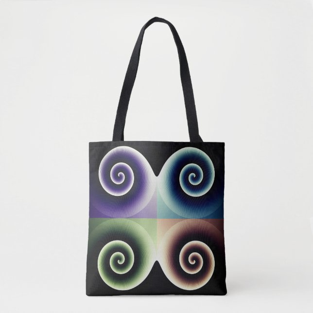Tote Bag Art Abstrait à quatre couleurs (Devant)