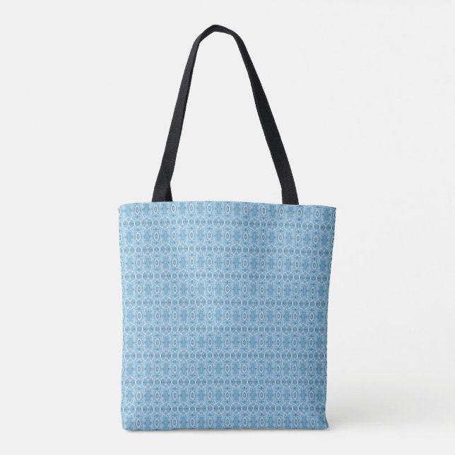 Tote Bag Art abstrait aquarelle bleu Push (Dos)