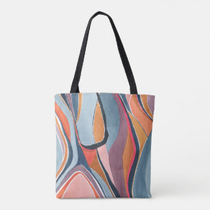 Tote Bag Art abstrait aquarelle de couleurs élégantes
